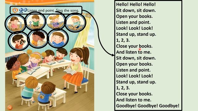 Kid's Box Starter - Unit 2 - My Class - 5 - Listen and point. Sing the song. смотреть онлайн