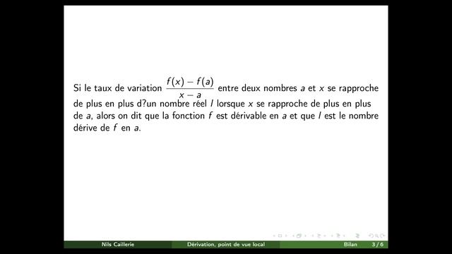Mathématiques Premières : bilan du chapitre "Dérivation, point de vue local" смотреть онлайн