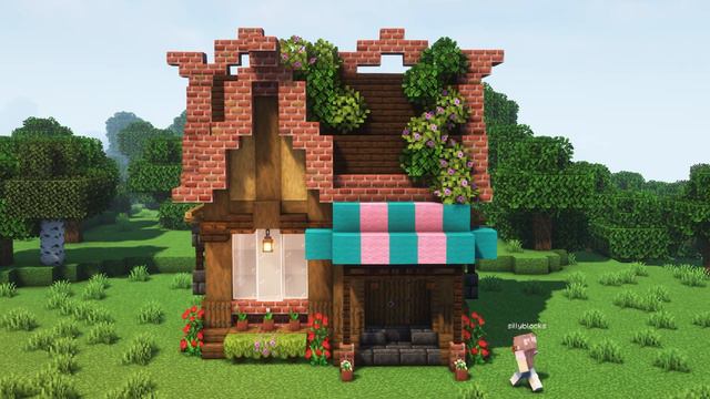 {Minecraft} 🌿 How To Build An Aesthetic Flower Shop 🌼🌹 {Tutorial} смотреть онлайн