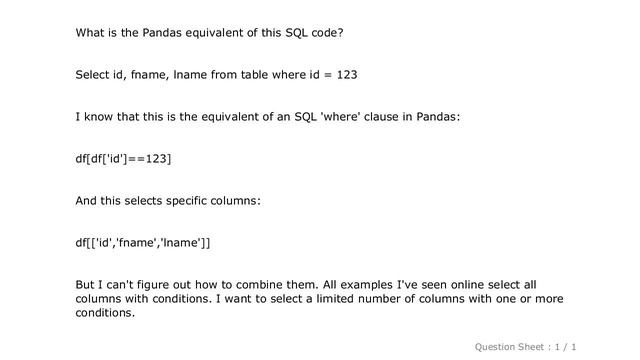 Pandas : Python Pandas - select dataframe columns where equals смотреть онлайн