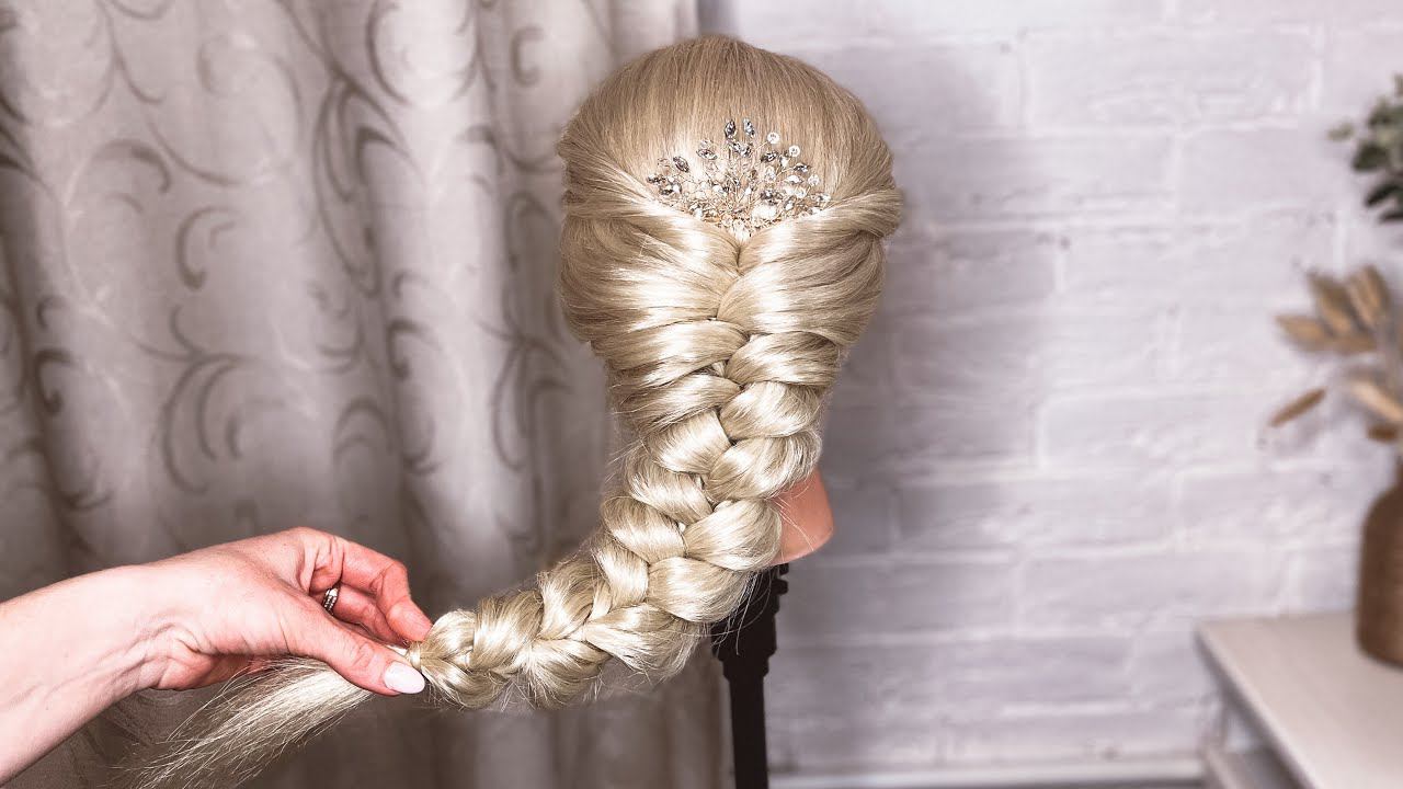 Объёмная коса без плетения. Как у принцессы! смотреть онлайн