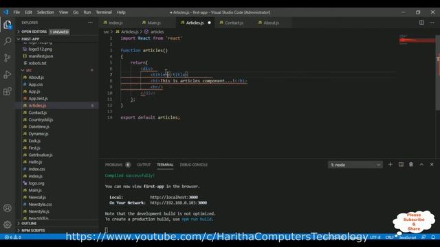 ReactJS Title Set Add To The jsx Component смотреть онлайн
