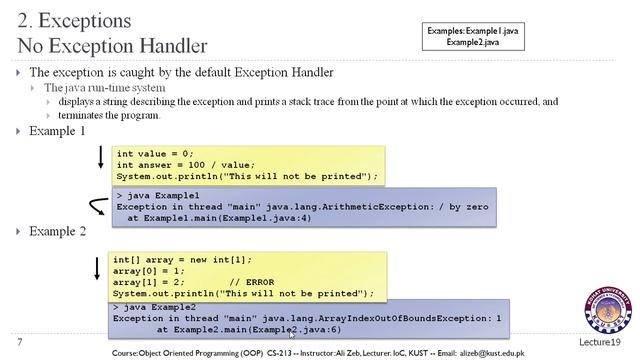 Lecture 19-V1- Object Oriented Programming in Java - Exceptions and Exception Handling смотреть онлайн