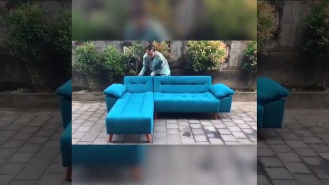 review sofa L bed reclening Fiona water repellent blue #sofa #sofabed #sofaygo #sofalovers смотреть онлайн
