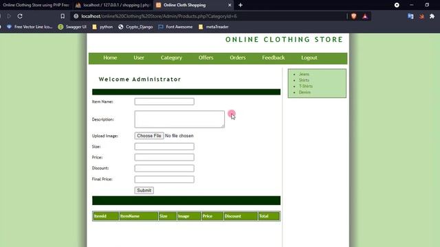 Online Clothing Store in PHP Demo смотреть онлайн