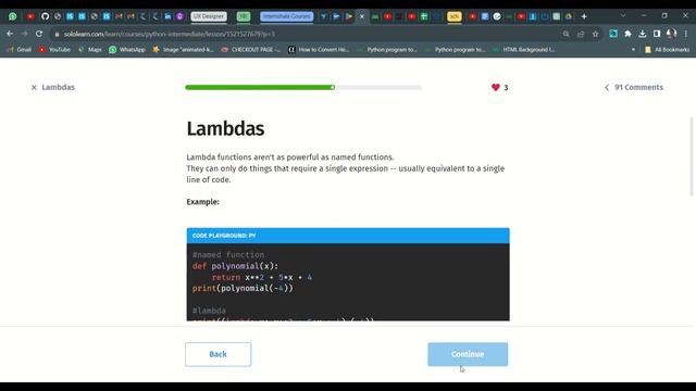 11 Lambdas | Python Intermediate | Sololearn смотреть онлайн
