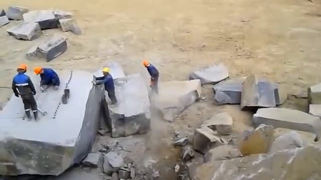 ЗАО "Интеркамень" Пассеровка блок заготовок габбро-диабаза. смотреть онлайн