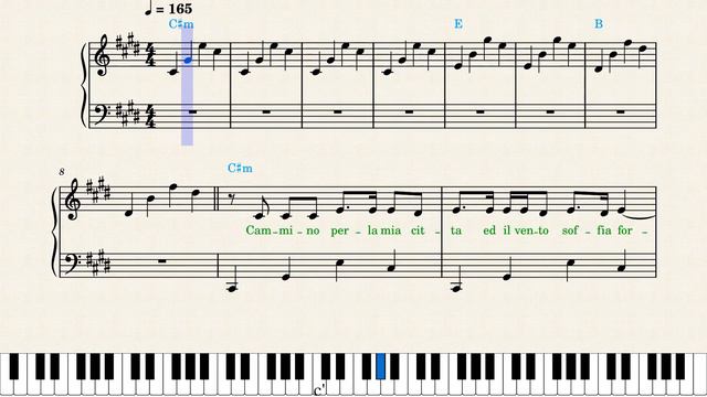 Måneskin — Torna a casa (Piano Sheet Music) смотреть онлайн
