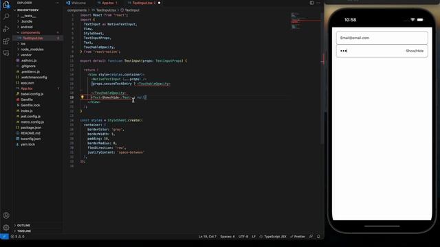 React Native - toggle Secured text input смотреть онлайн
