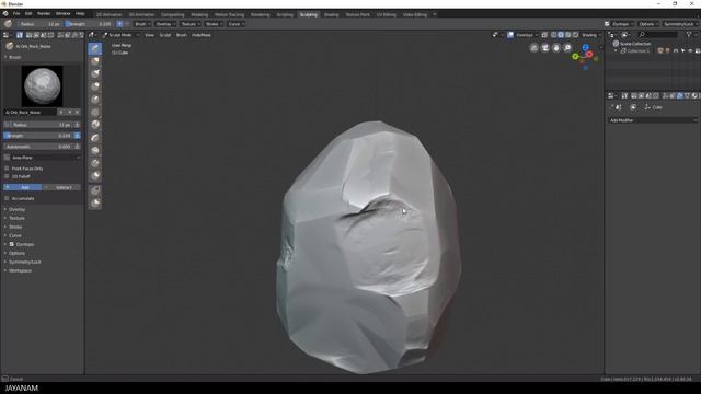 Game Asset Pipeline Stylized Rock : Sculpting with Blender 2.8 смотреть онлайн