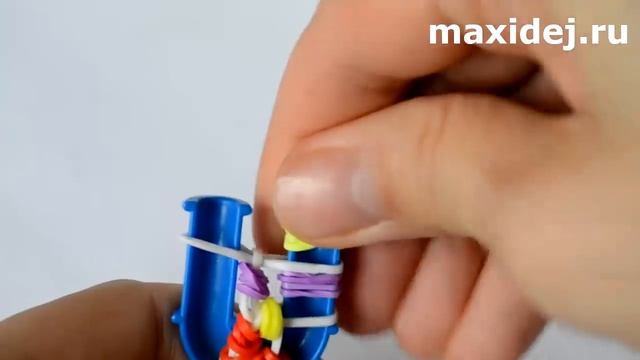 Браслет АРЬЯ из резинок на рогатке | Bracelet Rainbow Loom ~ Плетение из резинок смотреть онлайн