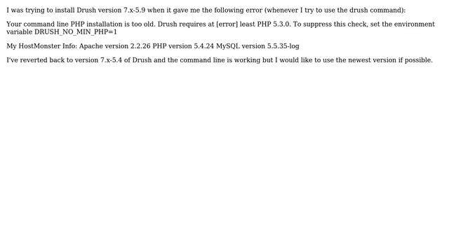 Drupal: "Your command line PHP installation is too old" But it's not? смотреть онлайн