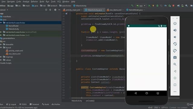 Android GridView With SearchView to Filter Items and OnItemClickListener смотреть онлайн