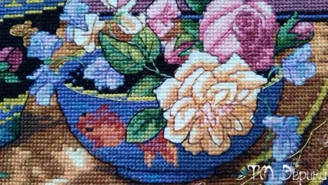 077 Вышивка. Китайский аналог Oriental Splendor (Восточный букет) от Dimensions. смотреть онлайн