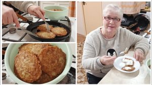 "Жизнь на пенсии"..Картофельные драники с колбасой и зеленью !!