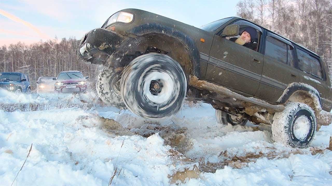 Дедушка на Toyota Land Cruiser устроил шоу для Subaru и Нива на бездорожье ES off road games смотреть онлайн