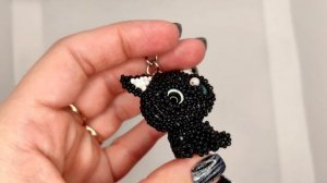 Милый черный кот из бисера. Амигуруми / Beaded cute black cat