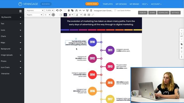 How to make a timeline infographic [CUSTOM TIMELINE TEMPLATE] смотреть онлайн