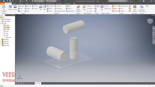 AutoDesk Inventor 2019 | Creating Extrude in different planes.mp4 смотреть онлайн