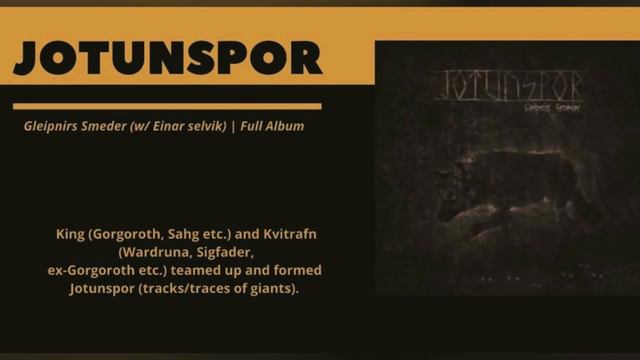 Jotunspor - Norway #blackmetal: Gleipnirs Smeder (w/ Einar selvik) | Full Album смотреть онлайн