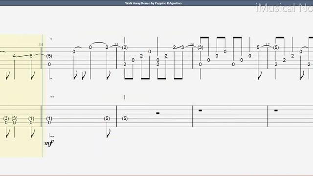 Guitar TAB - Peppino D'Agostino : Walk Away Renee (Duet) | Tutorial Sheet Lesson #iMn смотреть онлайн