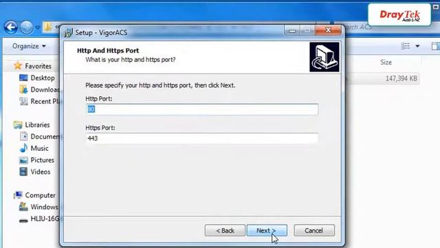 DrayTek VigorACS 2 Windows Installation смотреть онлайн