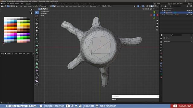 How to make a low-poly tree stump game asset in Blender [3.0] смотреть онлайн