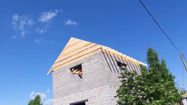 Строительство двухскатной холодной кровли . смотреть онлайн