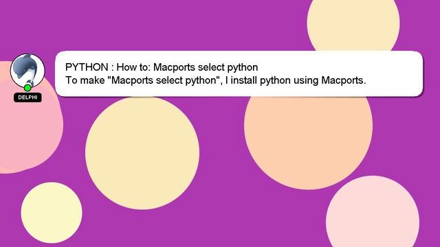 PYTHON : How to: Macports select python смотреть онлайн