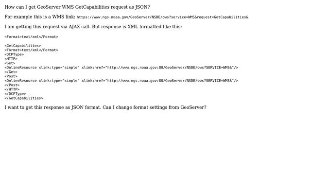 GIS: GeoServer WMS GetCapabilities AJAX response as JSON? (2 Solutions!!) смотреть онлайн