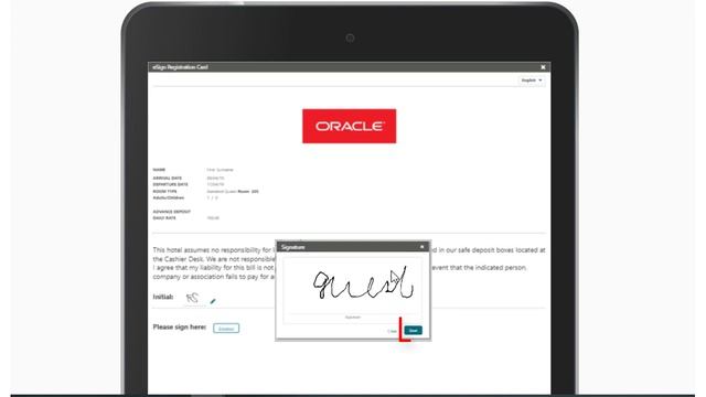 Hospitality Documentation–OPERA Cloud 20.4: Electronic Signature Registration Card смотреть онлайн