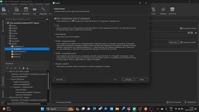 How to insert multiple documents in Studio 3T for mongoDB | #robo3t #studio3t смотреть онлайн