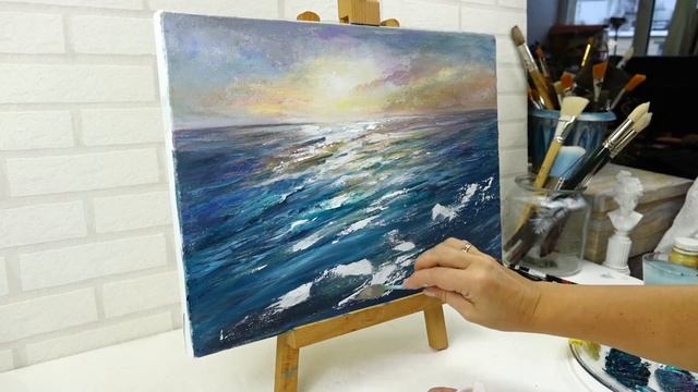 Раскалываем лёд на картине с помощью кракелюрного лака. смотреть онлайн