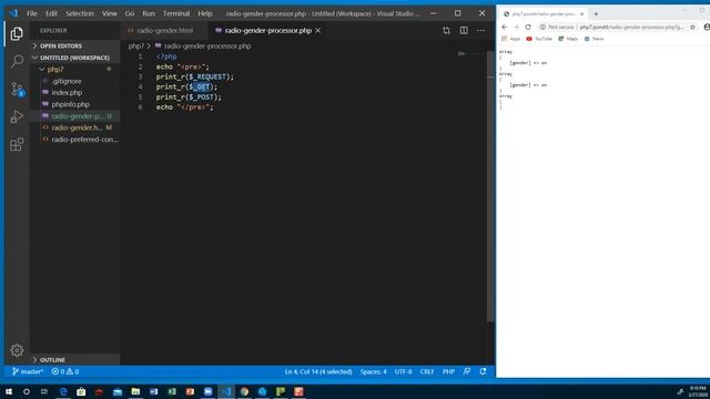HTML5 Radio Button & PHP7 - Collect User's Gender Information смотреть онлайн