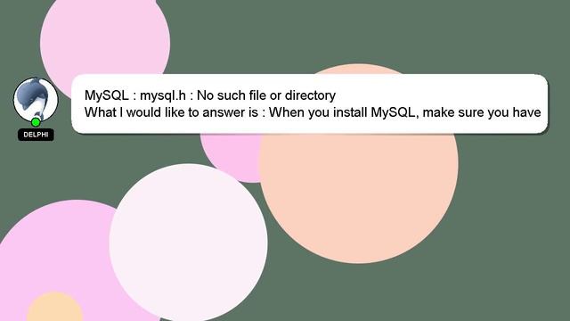 MySQL : mysql.h : No such file or directory смотреть онлайн