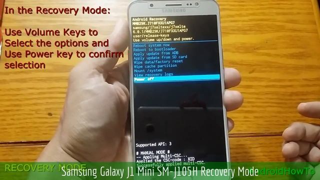Samsung Galaxy J1 Mini SM-J105H Recovery Mode
