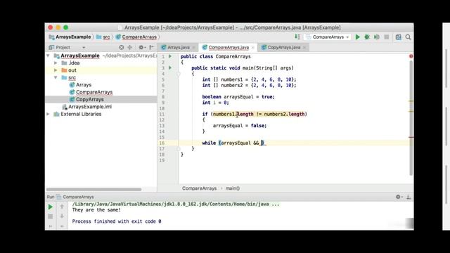 Comparing arrays in Java смотреть онлайн