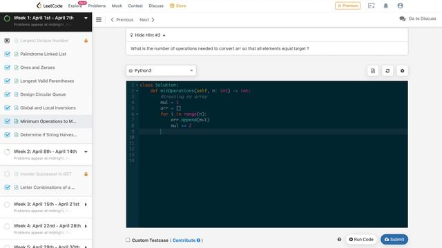 Minimum Operations to Make Array Equal | Leetcode | python | Explanation and Solution. смотреть онлайн