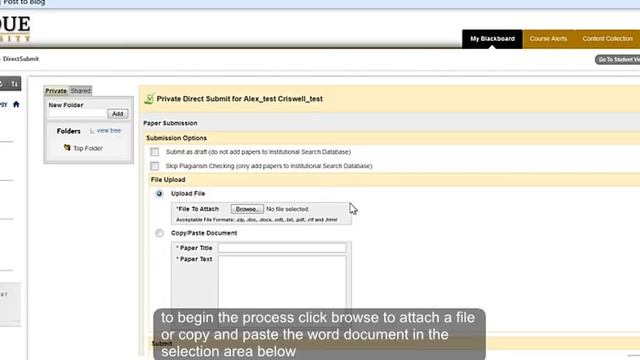 SafeAssign and Direct Submit - Blackboard Learn смотреть онлайн