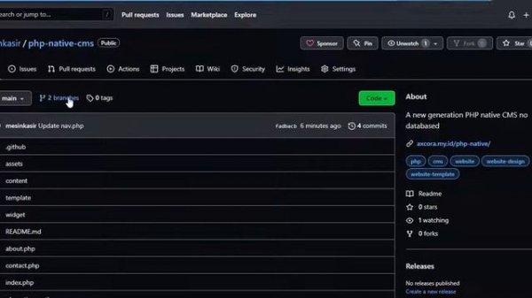 New PHP Native CMS free download source code webapp
