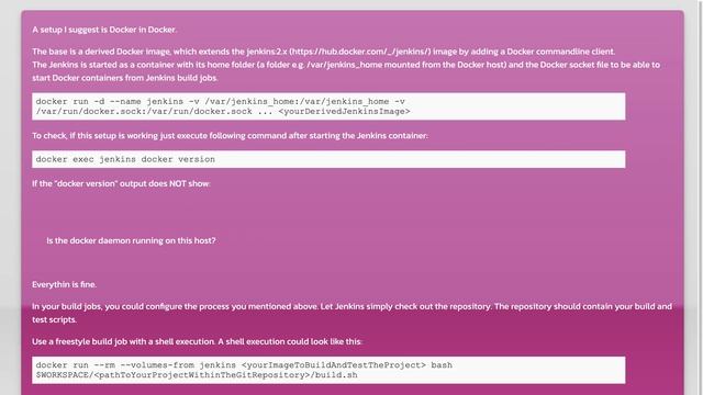 Running Jenkins tests in Docker containers build from dockerfile in codebase смотреть онлайн