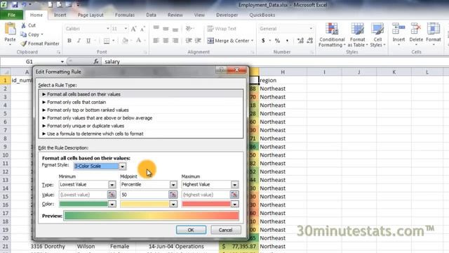 Excel 2010 - Conditional Formatting - Color Scales смотреть онлайн