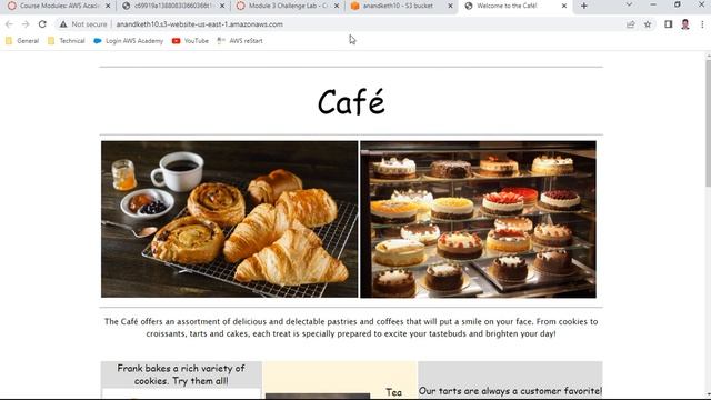AWS SAA - Module 3 Challenge Lab: Creating a Static Website for the Café - Anand K смотреть онлайн