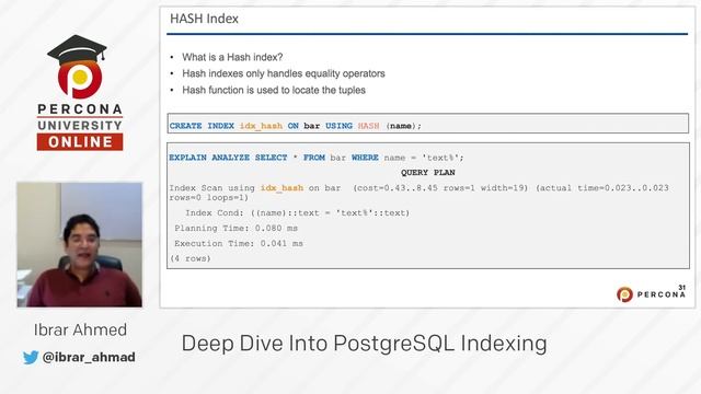 Lesson #7 - What is HASH Index? (Index Types) - Deep Dive Into PostgreSQL Indexes Course смотреть онлайн