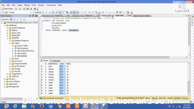 Difference between JOIN and UNION with Example смотреть онлайн