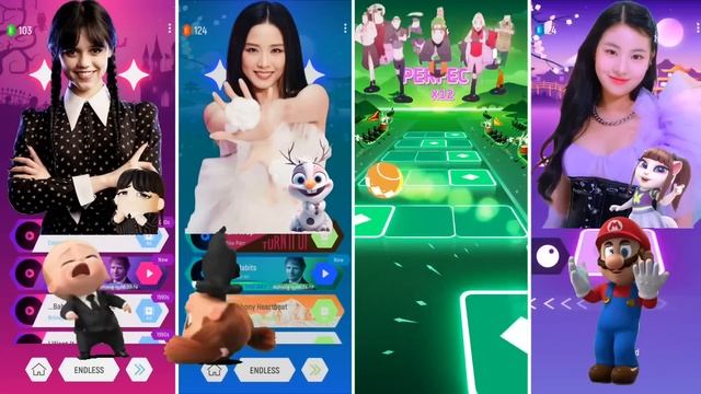 WEDNESDAY DANCE WITH MY HANDS vs BLACKPINK JISOO FLOWER vs TOCA TOCA ANIME vs LOVE CUPID FIFTY FIFT смотреть онлайн