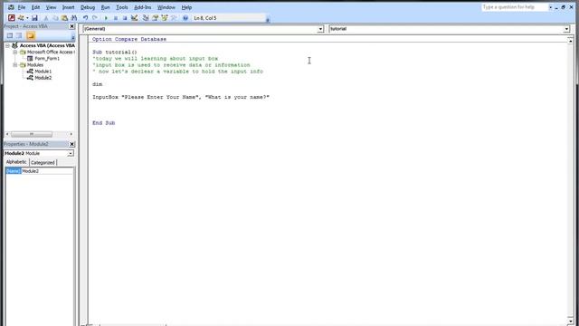 06) Microsoft Access Visual Basic Application - Input Box смотреть онлайн
