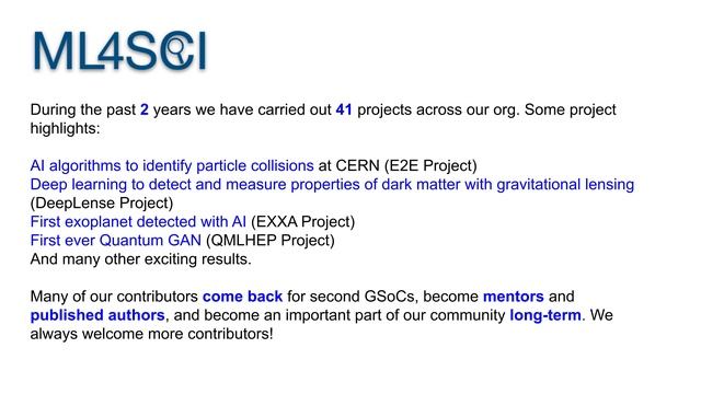GSoC: Machine Learning for Science (ML4SCI) Umbrella Organization смотреть онлайн