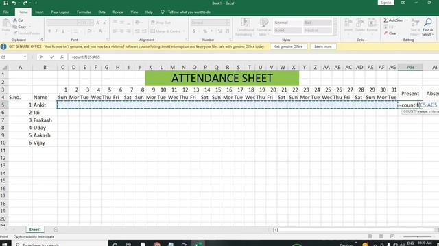 Excel Attendance sheet 2023 | Professional ? Attendance sheet in ms excel смотреть онлайн