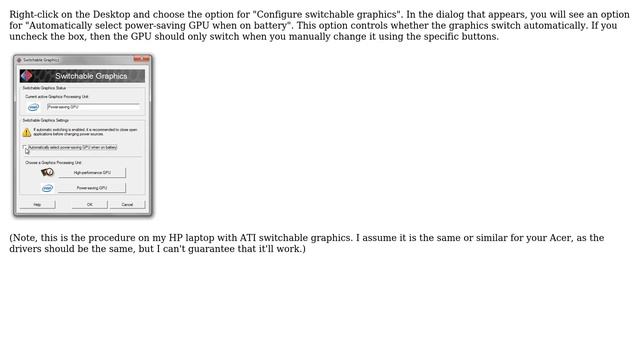 How to stop switchable graphics from switching to high-power GPU when charging the laptop? смотреть онлайн